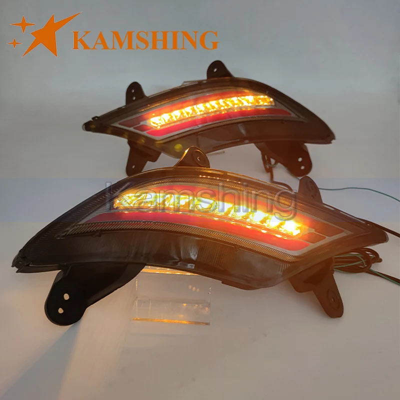 CAPQX 1pair LED Rear Bumper Light For Hyundai IX25 Creta 2020-2021 Rear Brake Light Warning Lamp Turn Signal Light Reflector