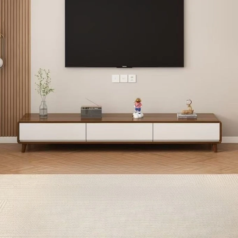 

Solid Wood TV Cabinet Coffee Table Combination Modern Simple Living Room Household Small Apartment Floor Locker Cream Style