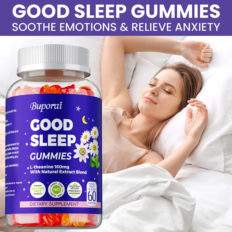 

Sleep Gummies - Fall Asleep Naturally, Fight Insomnia, Support Immunity, Improve Rest Quality and Sleep Cycles