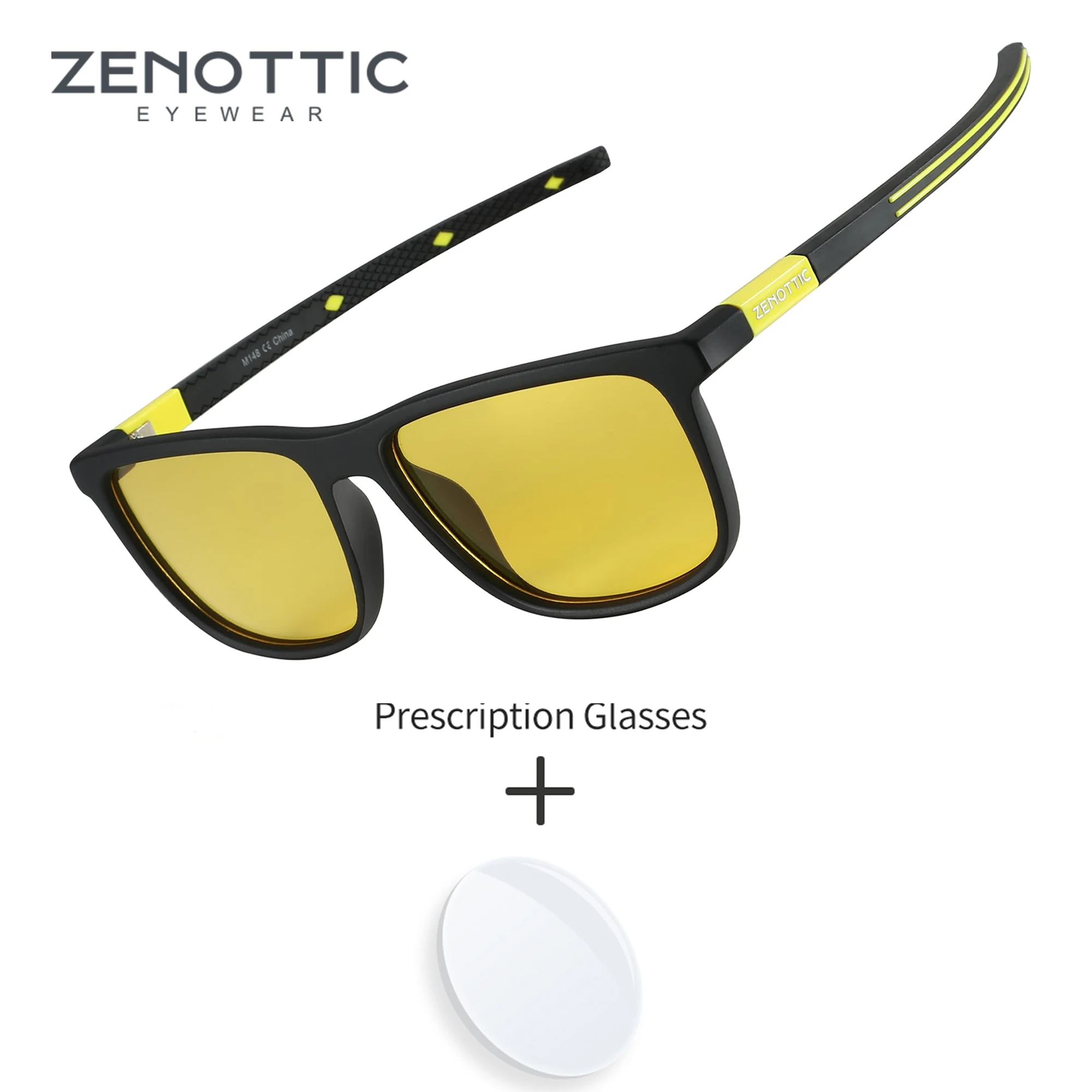 ZENOTTIC M Size Sport TR90 Myopia Polarized Sunglasses Prescription For Men Popular Square UV400 Protection Optical Sun Glasses