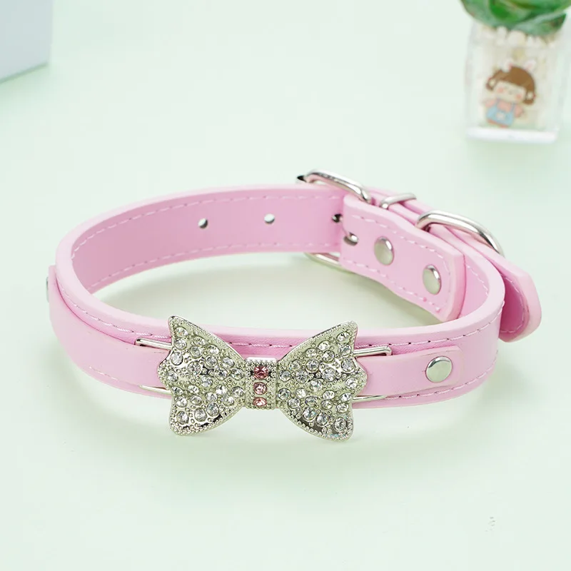 Dog Collars Creative Shiny Diamond Bowknot Decoration Cute Pet Collars Cat Collars Pet Supplies Pet Accessories Pet Products