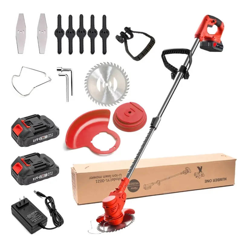 

24V Power String Trimmer DIY Garden Handheld Electric Cordless Lawn Mower Metal Blade Weed Eater Grass Cutting Machine Battery