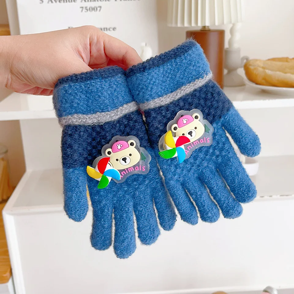قفازات كرتونية شتوية دافئة للأطفال - قفازات مبطنة بالصوف مطبوعة بشخصيات ممتعة ومضادة للانزلاق للأطفال الصغار في الهواء الطلق والتنقل المدرسي #3