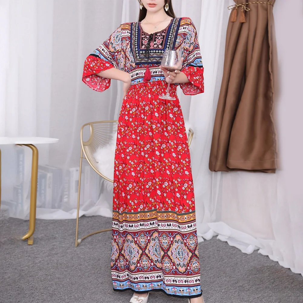 Casual Thailand Travel Beach Sundress Beach Sundress Item Fabric Summer Item Features Sundress Length Thailand Slight Stretch