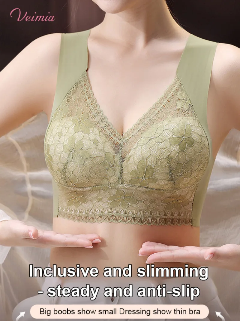 Comfortable Breathable Nonmarking Underwear Ultra Thin Section Gathered Wipe Small French Lace Bra Skin-Friendly Fabric