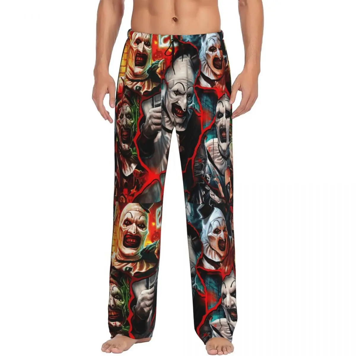 맞춤형 T-Terrifiers 공포 영화 파자마 바지 남성용 수면복 라운지 슬립 바지 주머니가 있는 신축성 있는 바지