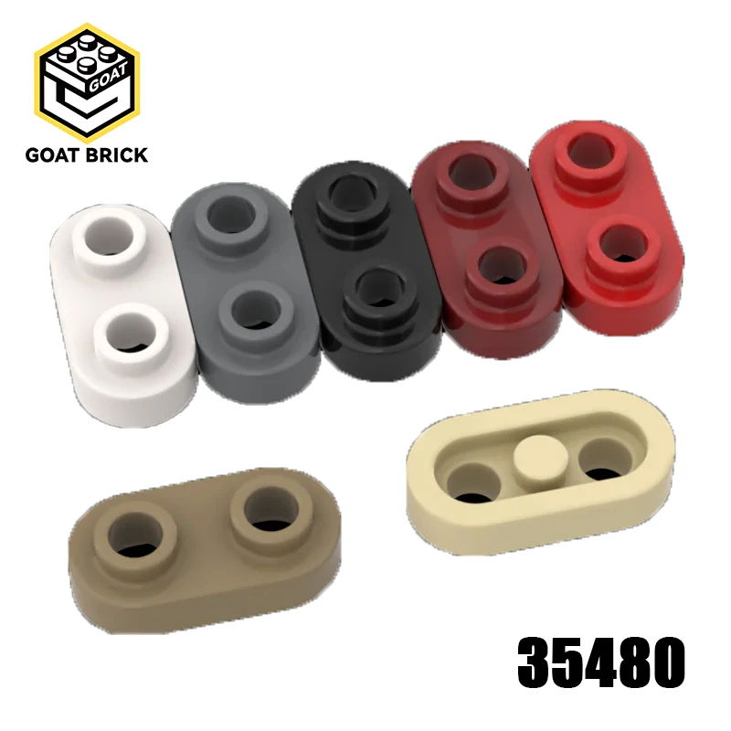 

10pcs MOC 35480 Plate 1 X 2 Rounded with 2 Open Studsr for Building Blocks Parts DIY Educational Tech Parts Toys