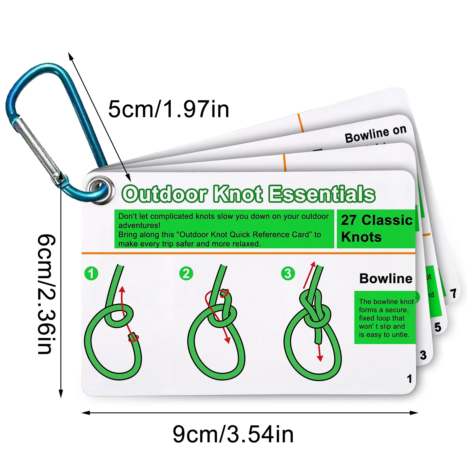 Outdoor Knot Tying Guide Cards Waterproof Plastic Reference Backpack Emergency Survival Gear For Boy Scouts Hikers Camping Gifts image 2
