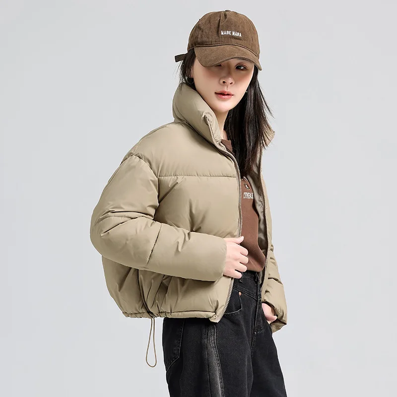 綿入りジャケット レディース パーカー ショート丈 2025 冬 韓国風 暖かい綿コート 厚手 ファッション アウター レディース ブレッドコート オーバーウェア トップス