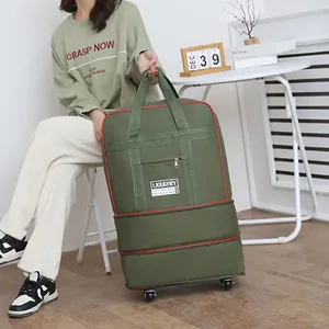 Folding travel bag, luggage compartment, rotating wheel storage box, large capacity, telescopic baggage bag, weekly bag 10 Main Sales Travel Bag With Wheels - №7