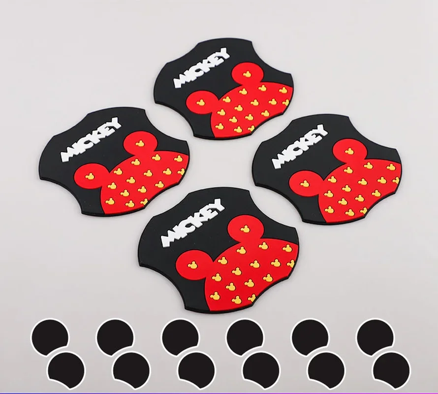 Disney Mickey Mouse PVC Car Interior Mouldings Door Bowl Handle Protection Sticker Anti Scratch Cartoon Car Door Bumper Strip