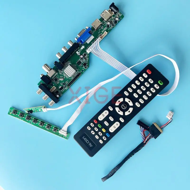 

Controller Board Fit LTN156AT17 LTN156AT19 1366*768 Laptop Monitor 15.6" LVDS 40 Pin 2AV+USB+DHMI+VGA Digital Signal DVB DIY Kit