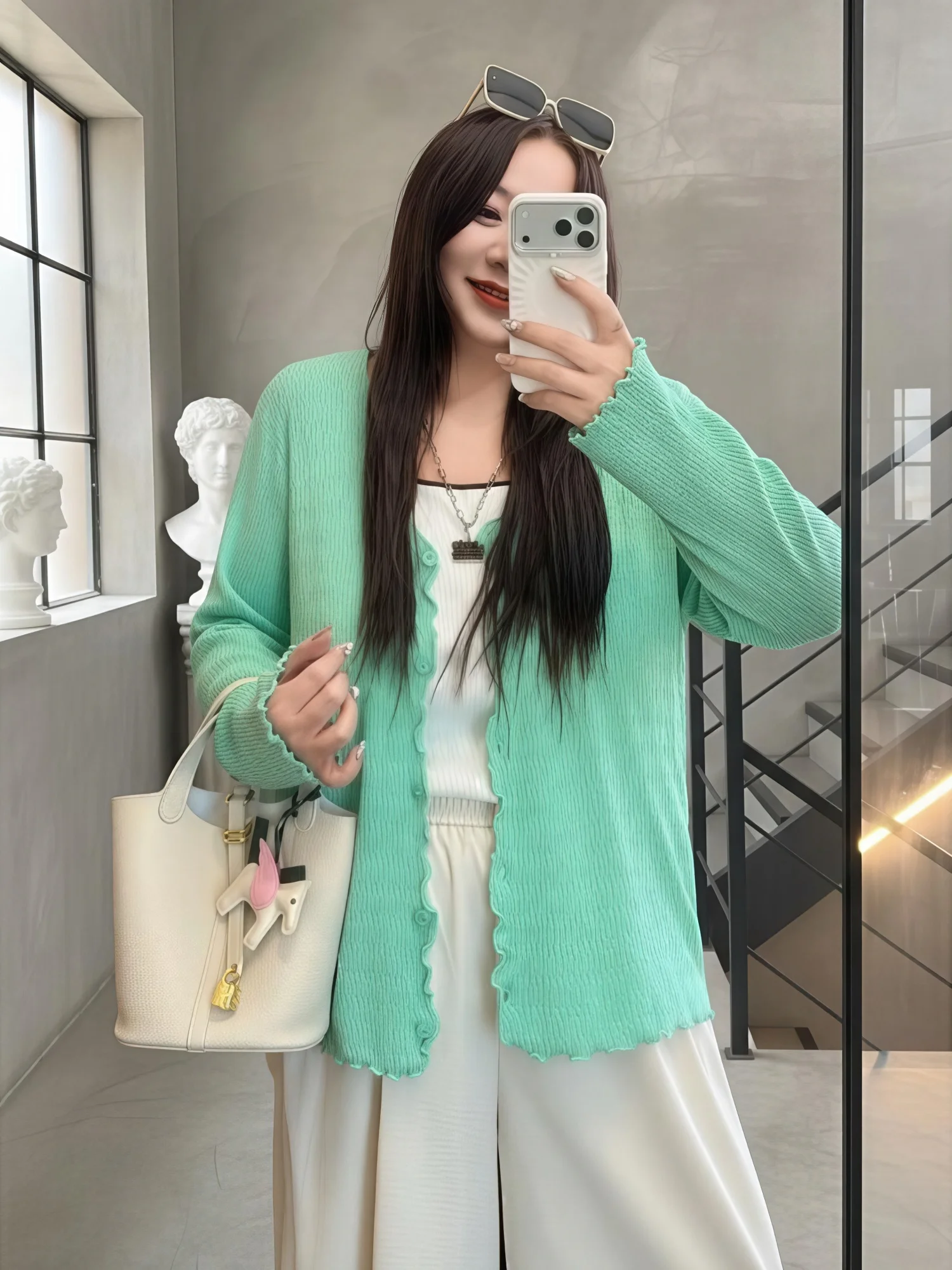 

Женская трикотажная базовая кофта больших размеров, весна-лето, повседневная, прямого кроя, с длинным рукавом, V-образным вырезом, плотная, свободная, верхняя одежда