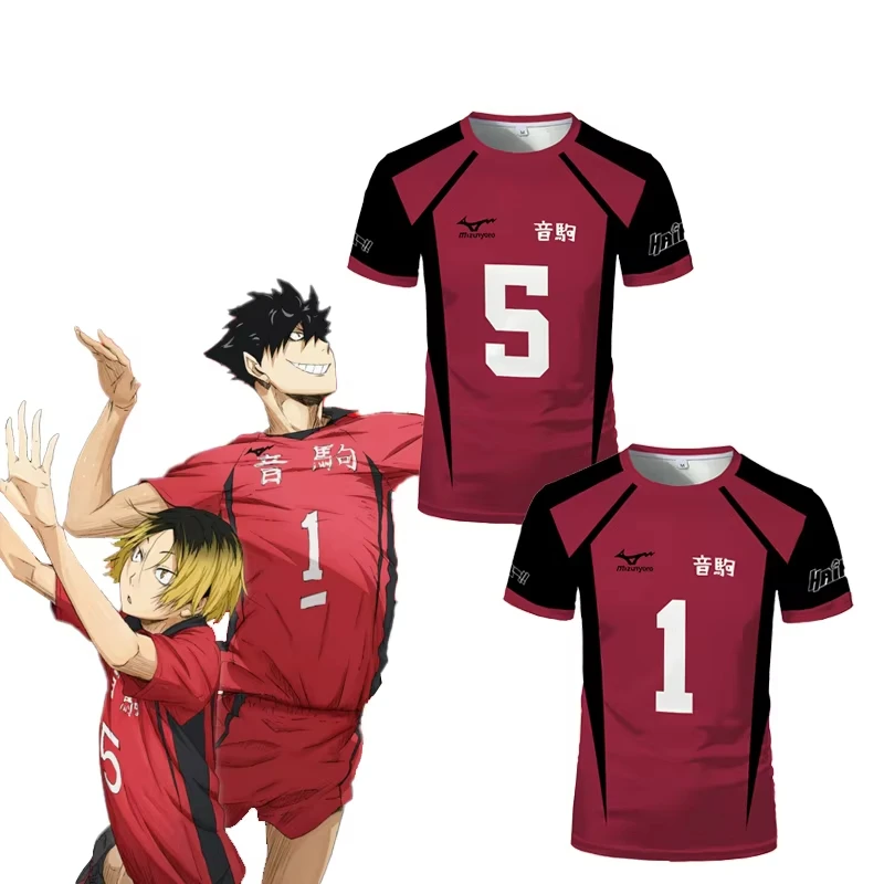 

Косплей Костюм Школьный Волейбольный Клуб Мужская Спортивная Футболка Новый Аниме Haikyuu Nekoma Джерси Униформа Футболка Kozume Tetsurou Kuroo