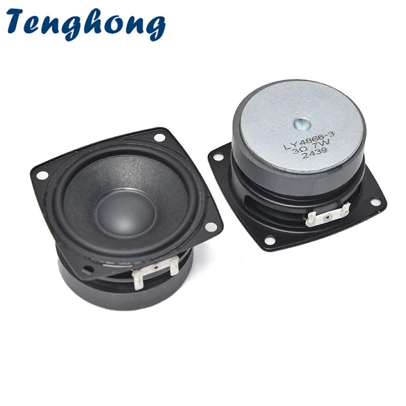 Tenghong 2 peças 2.25 Polegada 57mm alto-falante de áudio portátil 3 ohm 7w alto-falante estéreo de música de alcance completo para som de home theater diy