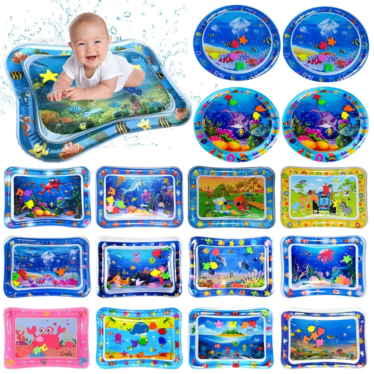 Baby Water Play Mat Inflatable Toys Thicken PVC Children's Mat Playmat Toddler Activity Play Center Water Mat for Baby Kids Toys