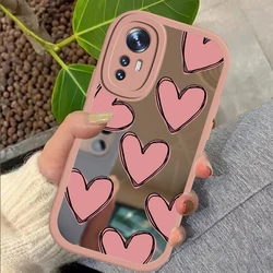 For Xiaomi Mi 12S 12X 12 Lite 12 Pro Glossy Love Heart Mirror Phone Case For Xiaomi Mi 10T 11 Lite 5G NE Soft Silicone Cover