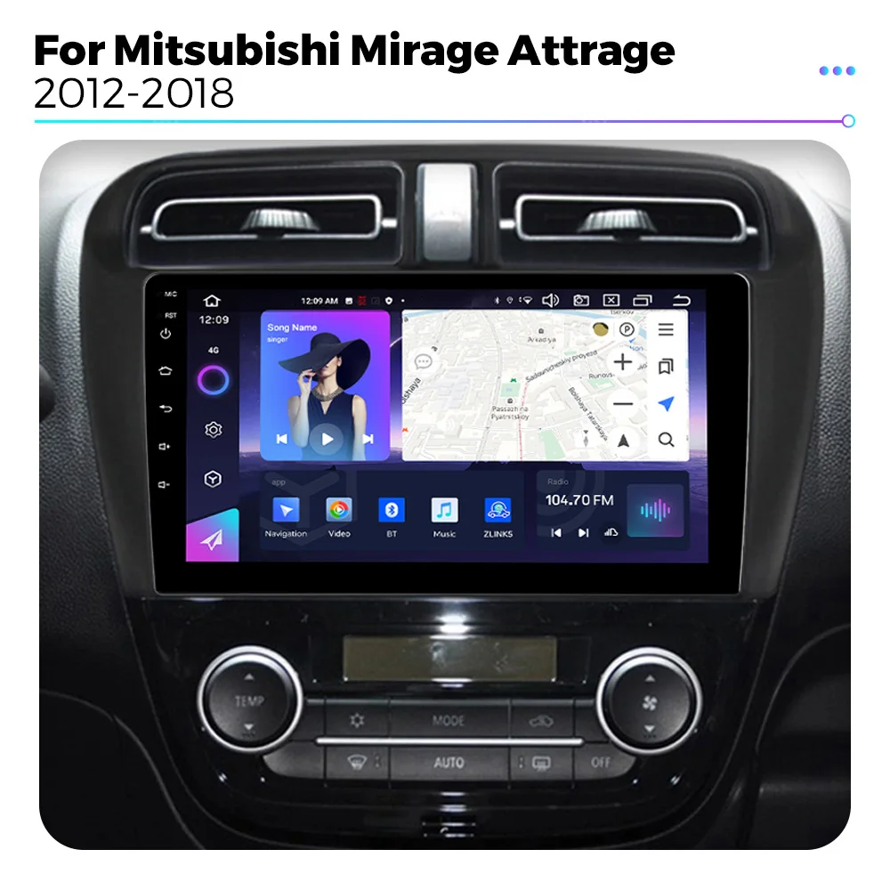 WiReless Android Auto Car Radio For MITSUBISHI Mirage Spacestar Attrage 2012-2018 Multimedia Video Player Navigation 4G Carplay