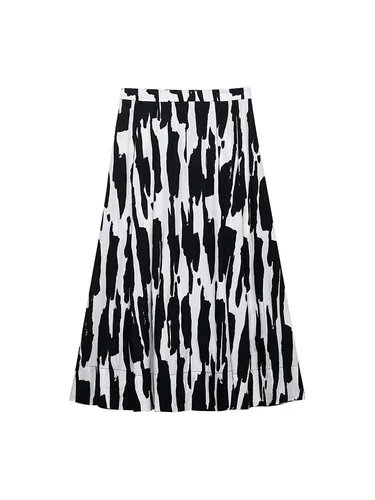 Imagen 2 del producto 2025 faldas MIDI de verano para mujer, falda de calle elegante con estampado de moda y cremallera lateral, ropa