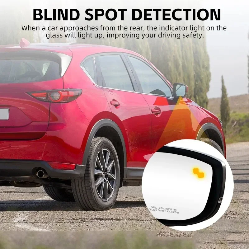 for TK71691G7 for Mazda for CX5 2017 to 2023 Heated Side Mirror Glass with Blind Spot Detection Rear View Lens