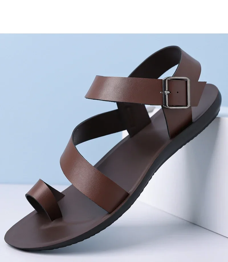 Sommer Herren Mode Römische Sandalen Komfortable Weiche Sohle Atmungsaktive Slides Rutschfeste Verschleißfeste Outdoor-Strandschuhe-5126 – Detail 13