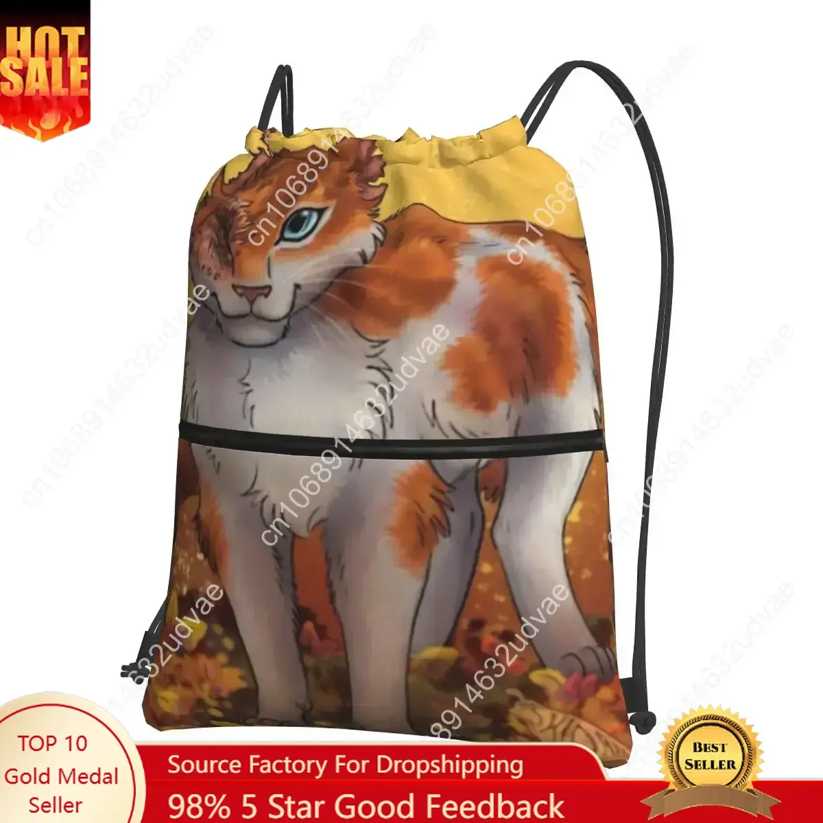 

Brightheart, Warrior Cats Thunderclan, Lostface, Cloudtail, Brightpaw Backpacks Drawstring Bag Storage Bags For School Students