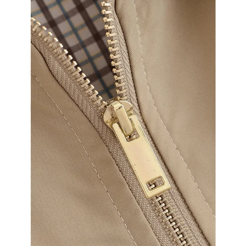 2026 Neue Damen Khaki Kapuzenjacke Langarm Reißverschluss Oversized Locker Lässige Oberbekleidung Damenmantel Langarm Reißverschluss-Design – Detail 13