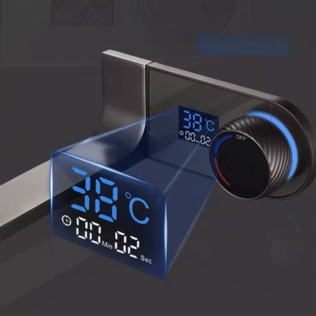 Black Basin Faucet Concealed Digital Display White Bathroom Sink Faucet In-Wall Basin Spout Mixer Tap Set Combination Blanoir
