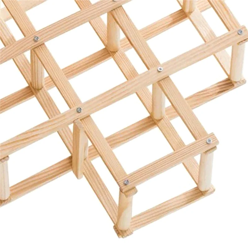 ABDJ-Wine Storage Shelves 10 Bottle Capacity Stackable Wooden Design For Home Bar Cabinet Utensil Tool Space Saving