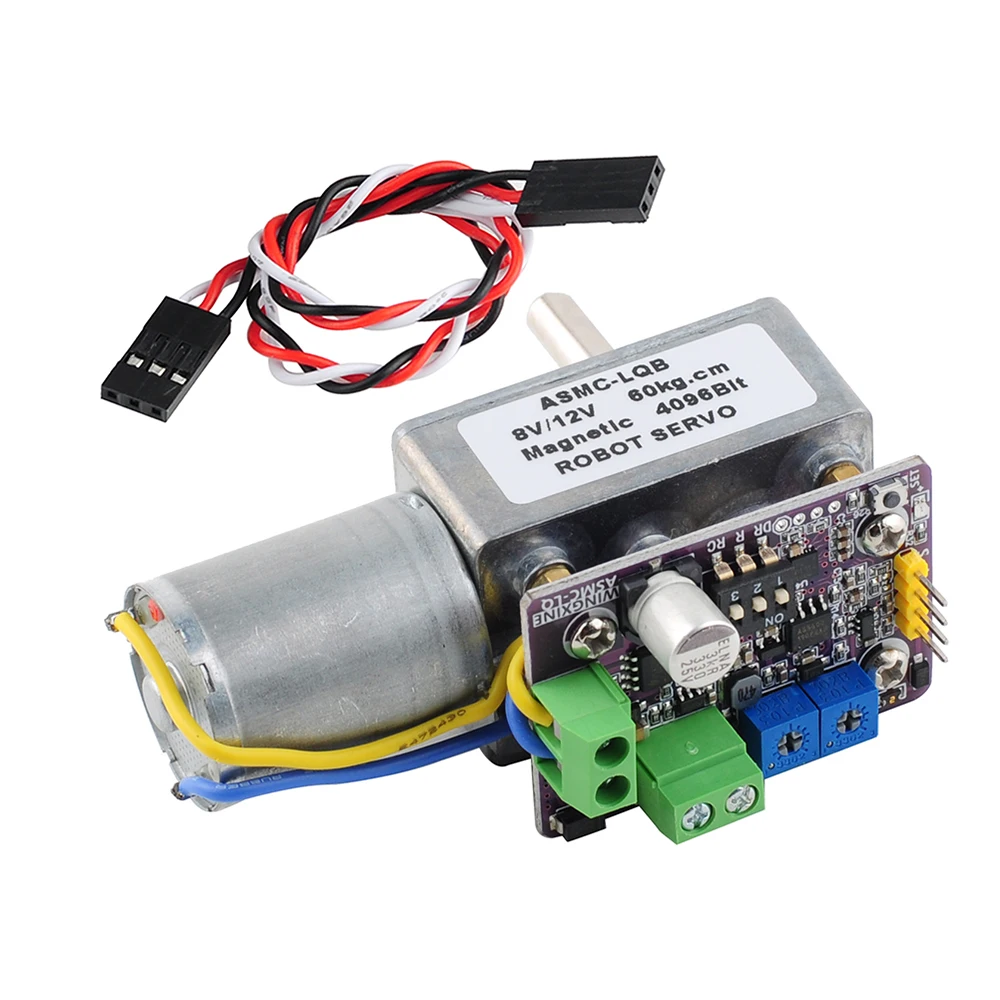 ASMC-LQB Servo a coppia elevata 60 kg Encoder magnetico da 360 gradi Riduzione dell'ingranaggio a vite senza fine Spegnimento Servo autobloccante per valvola del braccio del robot