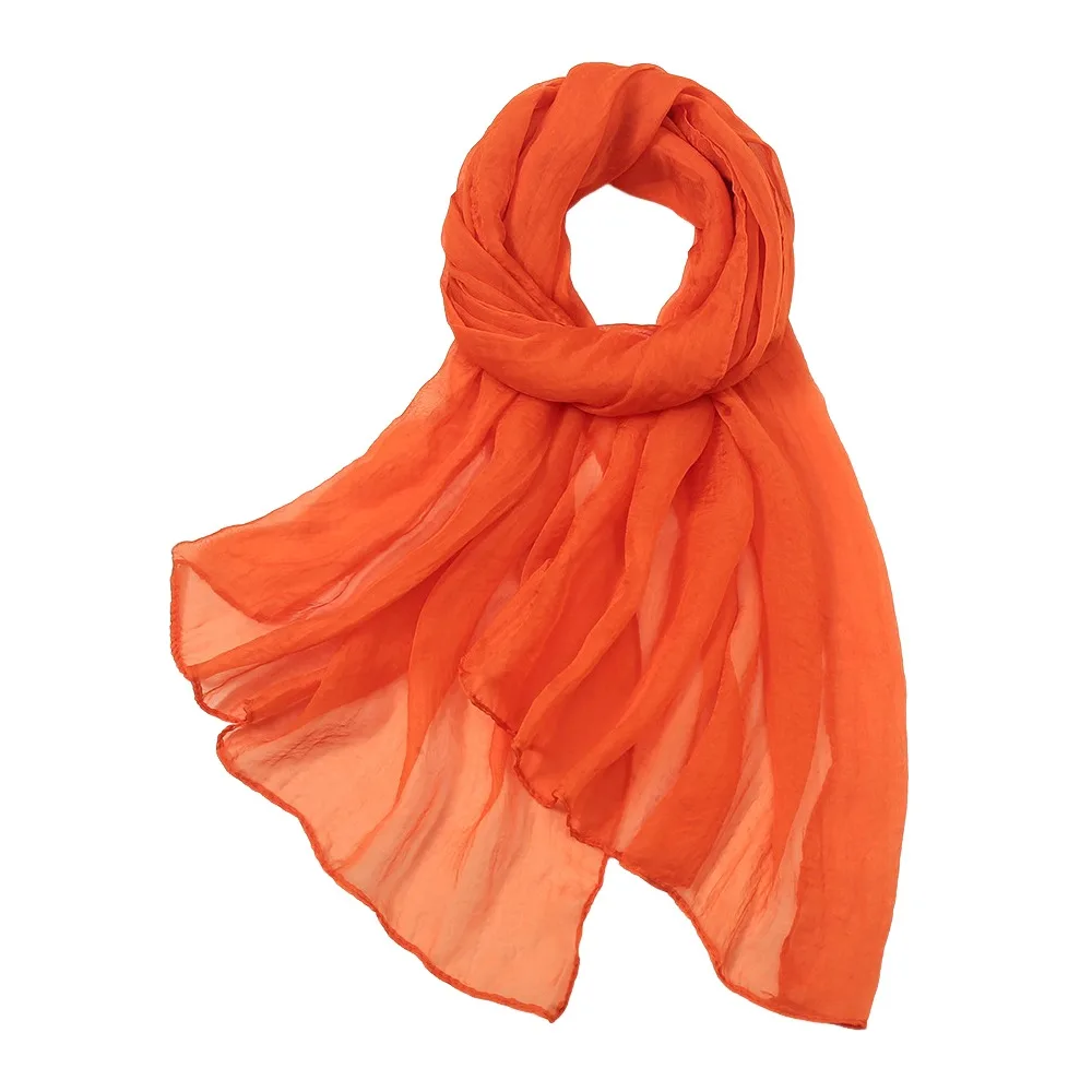 

Elegant Solid Color Chiffon Scarf Long Protection Sunscreen Shawl Soft Thin Shawl Silk Women's Fashion