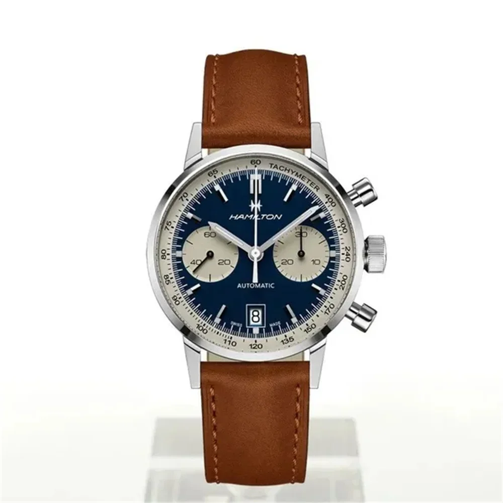 Men's Hamilton Quartz Automatic Chronograph Watch - American Classic Intra-Matic 40MM Belt Casual Fashion