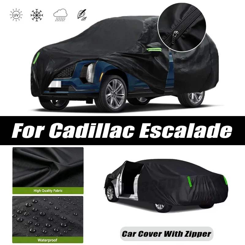 For Cadillac Escalade Car Covers Outdoor Waterproof Sun Rain Snow Protection UV Car Zipper Design Car Cover Accessories