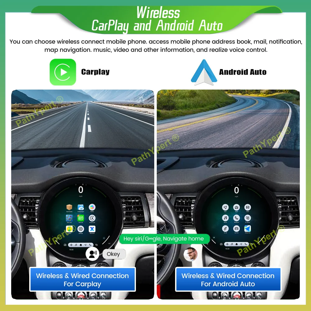 Android 15 3A Anti-glare Black Car Screen Radio For BMW Mini 2016-2023 (Choose One of 2)Multimedia Player Support Carplay BT SWC