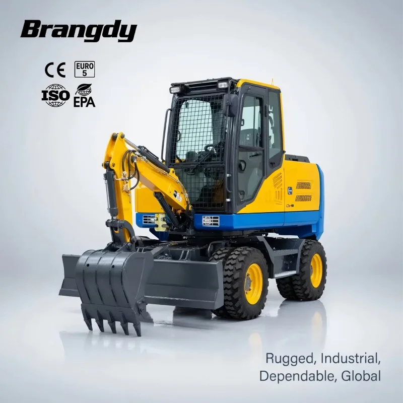 

1.5T 4WD Wheeled Mini Excavator Hydraulic Digger EPA CE Certified For Construction & Landscaping