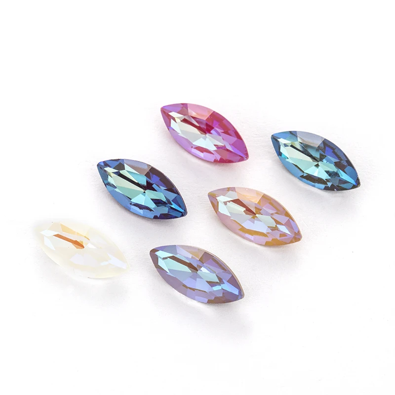 Navette Rhinestone Wholesale K9 Glass Crystal Jewelry Making Charms 5x10/7x15/9x18MM Stickers Horse Eye Crystal