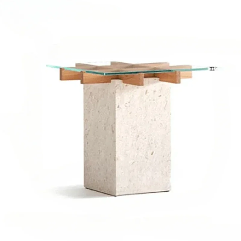 

sofa side table, square glass living room, small apartment sofa corner table, marble movable, coffee table log color