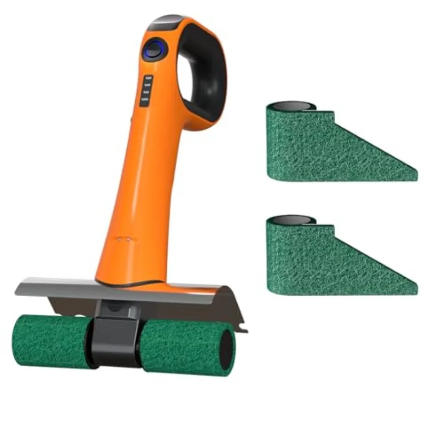 

Electric Grill Brush Bristle-Free Dual Rotating Heads 450 RPM with LED Light 120-Minute Runtime IPX5 Waterproof 4 Scouring Pads
