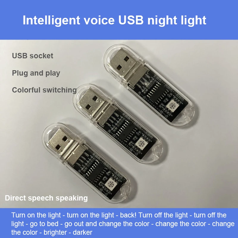 Artificial Intelligence AI Voice Night Light Smart USB AI Voice Control Color Light Creative Living Room Room Decoration Light