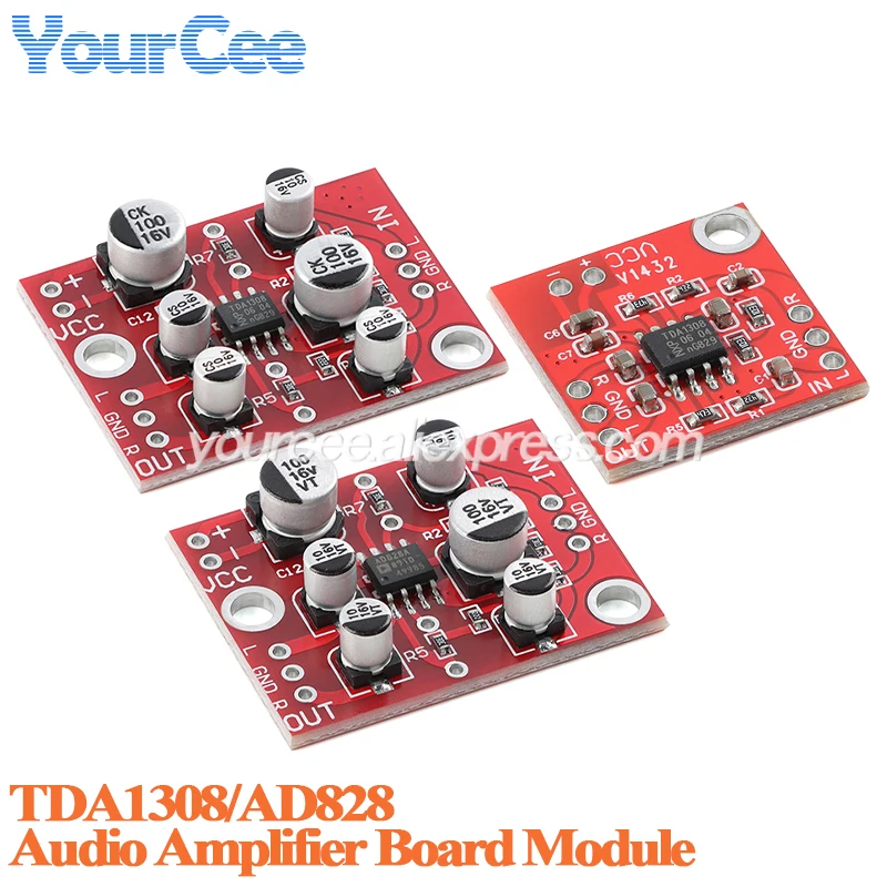 2 шт./1 шт. AD828 одиночный источник питания TDA1308 класса AB стерео модуль драйвера для наушников передняя плата усилителя звука