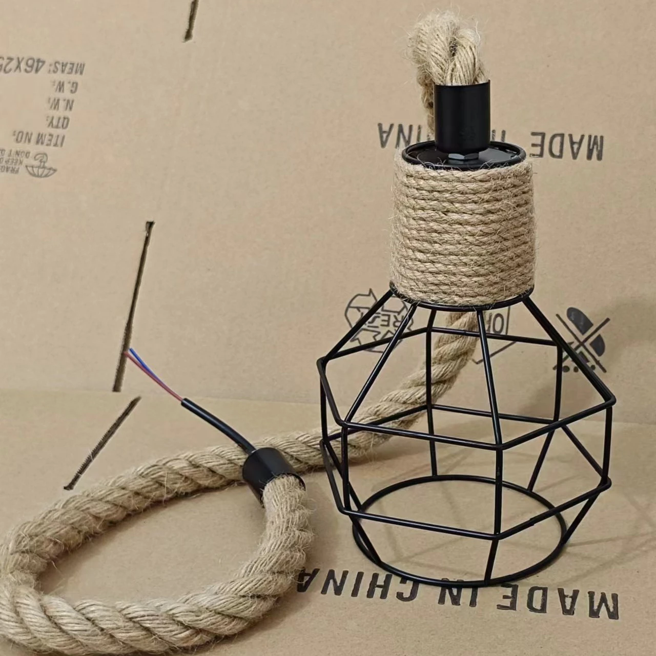 

Modern Simple decoration Light Fixture Nordic Country Style Creative Twine Retro Nostalgic Living Room Hotel Bedroom Chandelier