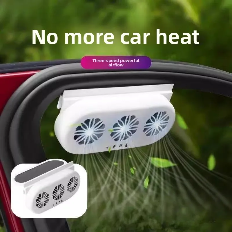 

Solar Powered Car Window Ventilator Long Distance Travel Vehicle Fan Mobile Air Cooler Portable Office Use Fan
