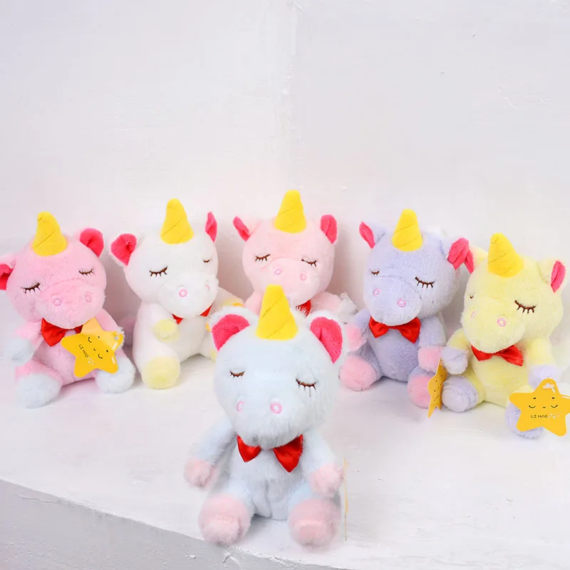 new cute Trendy Unicorn Plush keychain Exquisite sleeping bow pony Pendant Fashione colorful decoration soft doll birthday gift