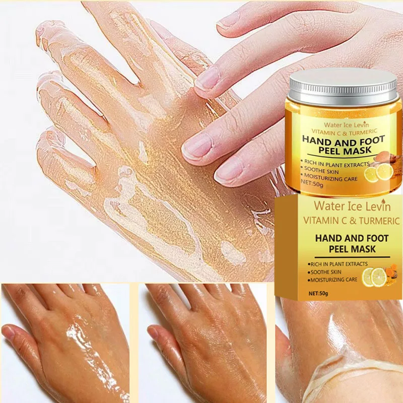 Vitamin C Turmeric Hand Wax Mask For Hands Feet Body  Smoothing Skin Gently Cleansing Brightening Moisturizing Exfoliate Serum
