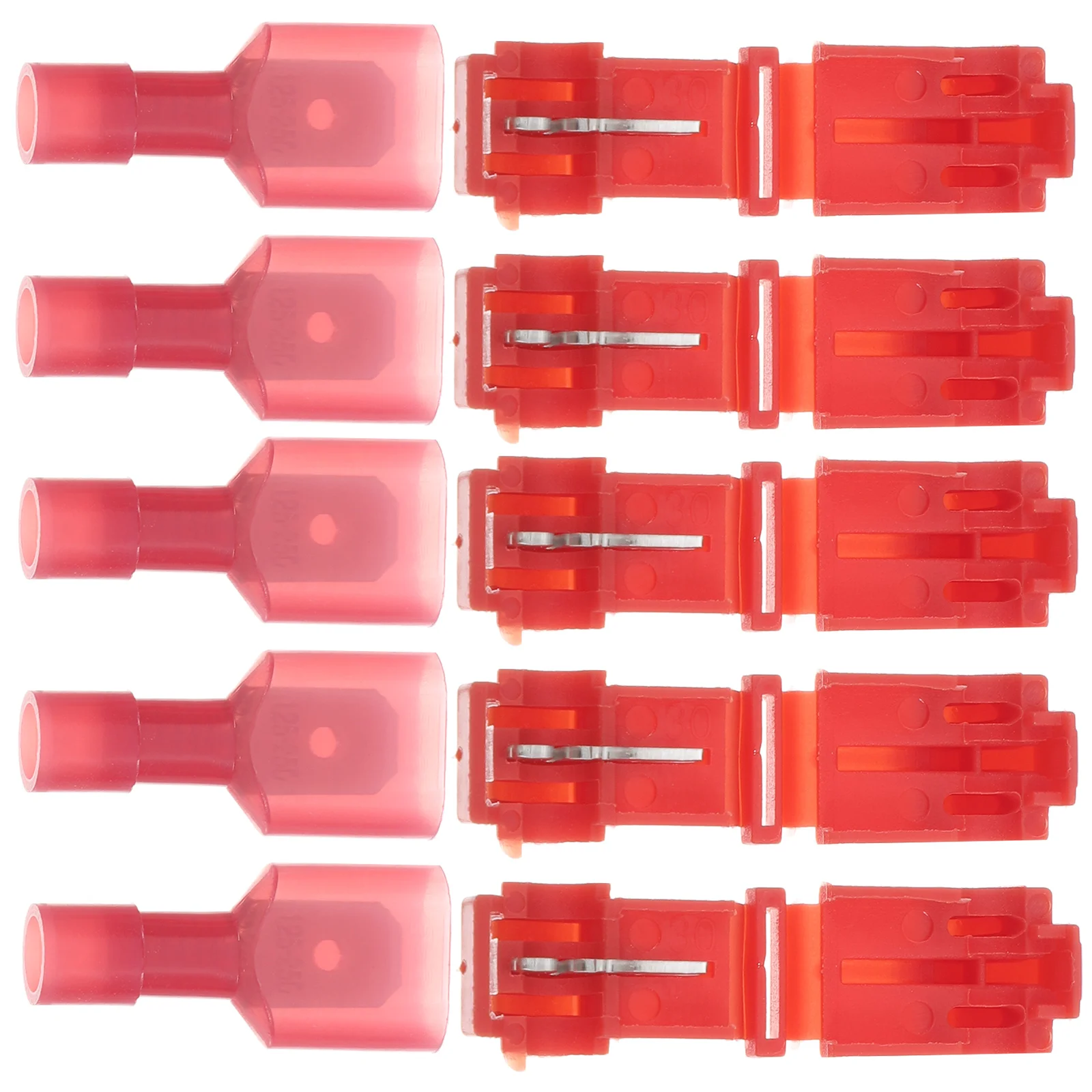 

100Pcs Quick Splice Wire Connectors Red Insulated Crimp Terminals Male Female for Automotive Marine Wiring Power Connector