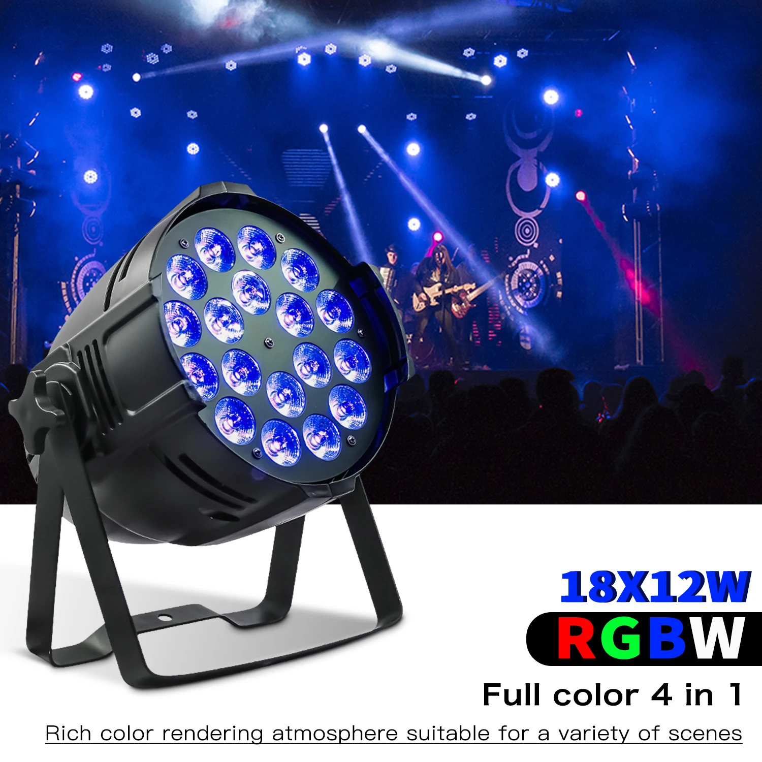 Imagem -03 - Alumínio Stage Light com Dmx Control Led Par Light Branco Casamento Capela dj Disco Iluminação de Palco em 18x12w Rgbw