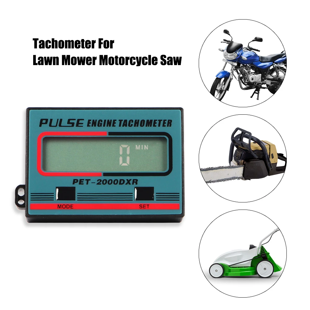 

Pulse Engine Tach Hour Meter Digital 100-30000RPM for Motorcycle ATV Lawn Mower 2/4 Stroke Engine Spark Plugs Tachometer Gauge