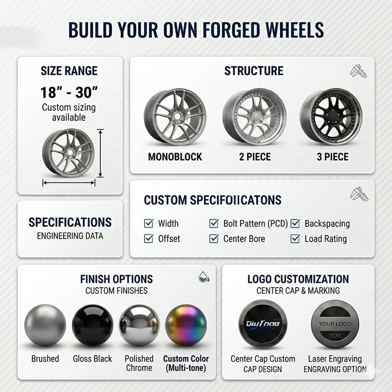 Custom Forged Wheels Deep Concave Design 18 19 20 21 22 Inch 4x100 4x114 5x100 5x108 5x112 5x114.3 5x115 5x120 5x130 527 Car Rim