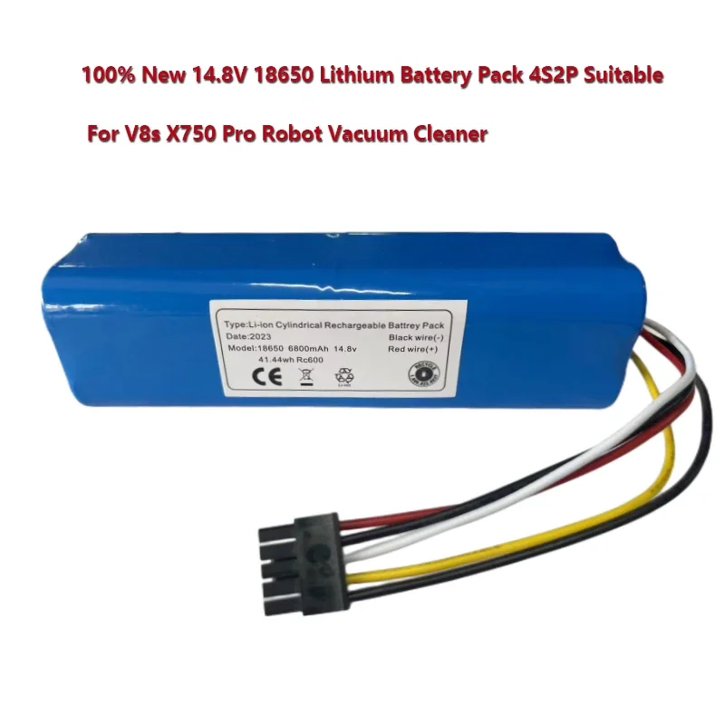 New 14.8V 6800mAh INR18650 MH1-4S2P-300S Robot Battery For Cecotec Conga 5090 5490 Robotic Vacuum Cleaner