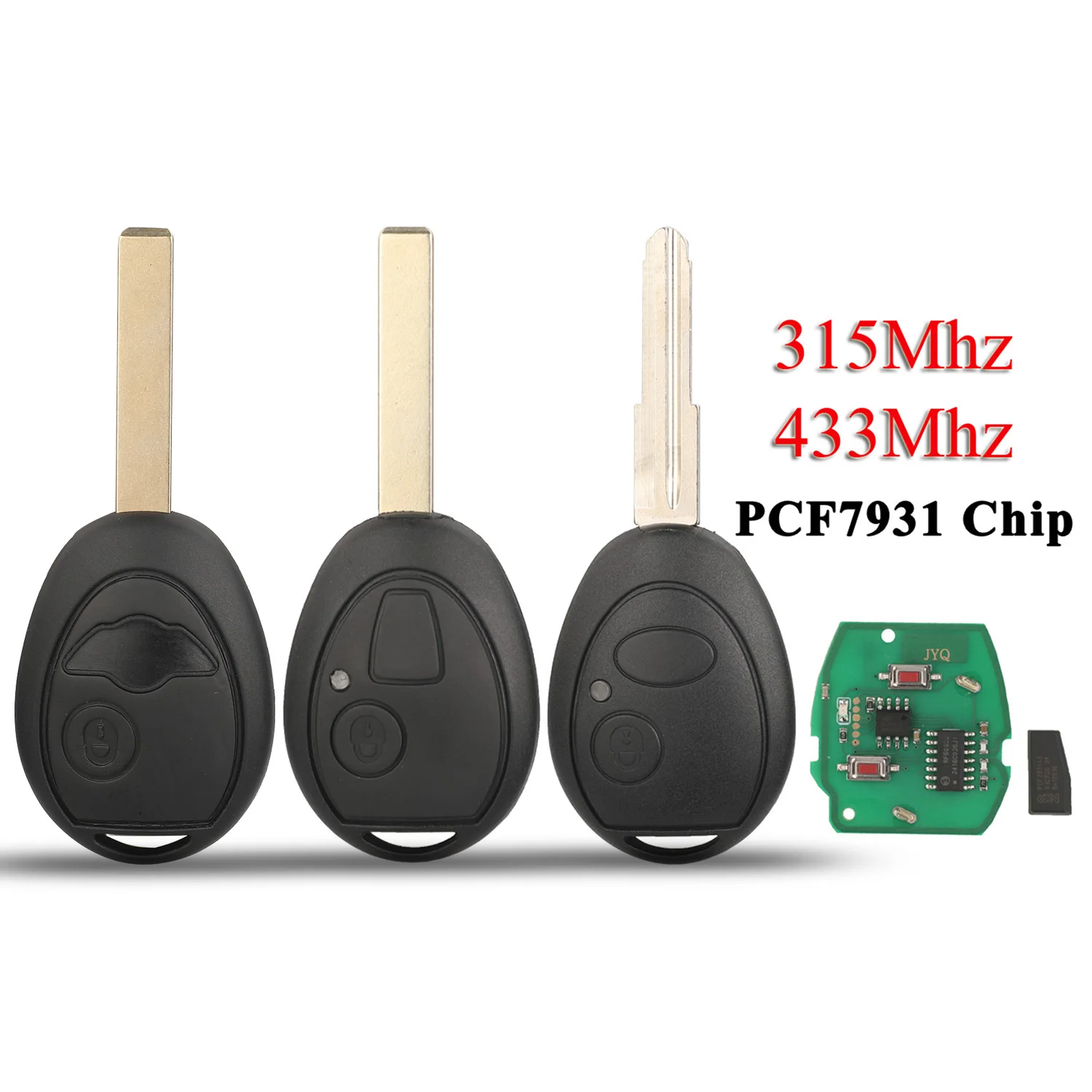 

2 Button Remote Car Key 315/433Mhz PCF7931 For BMW Mini Cooper R53 R50 MG7 For Land Rover Discovery Aoto Fob Control